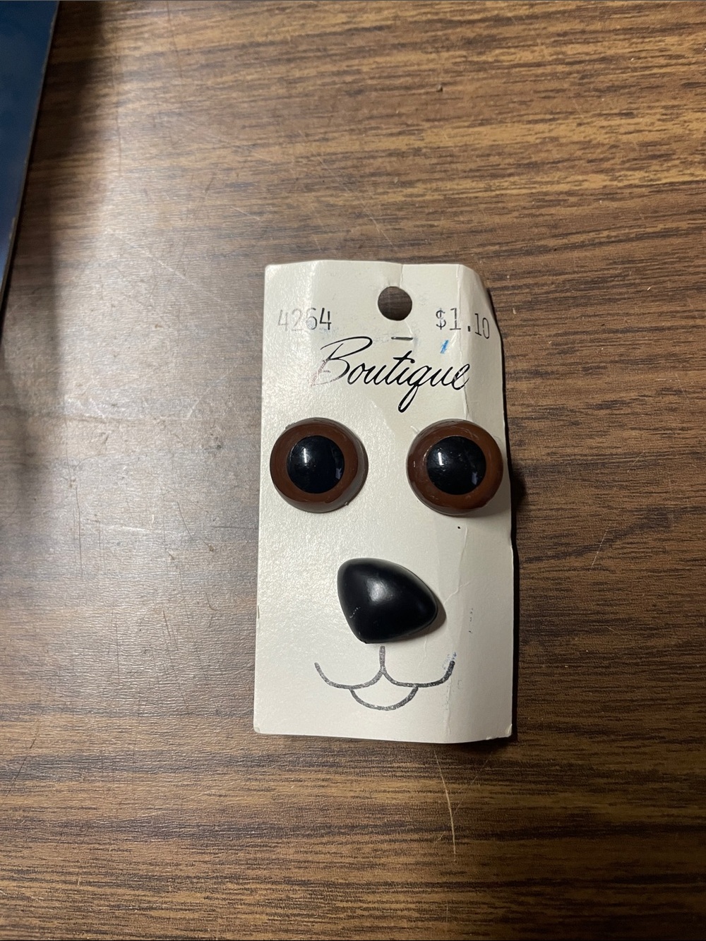 Boutique Button Eyes and Nose‎ Set in Black and Brown